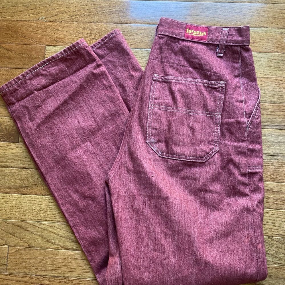 Rockabilly high-rise jeans size 30 in Burgundy